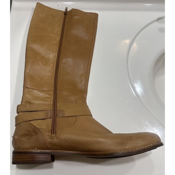 Sperry Light Brown/Tan Genuine Leather Tall Riding Boots Size 8 - Picture 1 of 9
